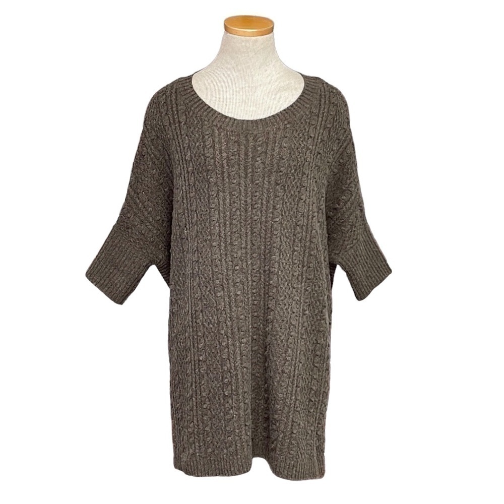 Lochleven Sweater Pullover Brown Wool Cashmere Cable Knit Size Small